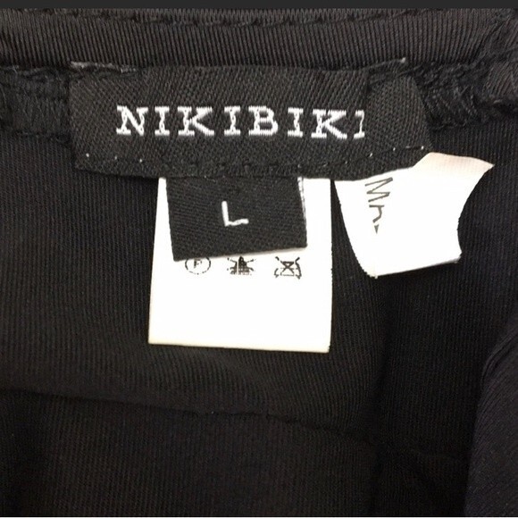 Nikibiki Black Slinky Body Con Bandage Sleeveless Mini Dress L - Picture 7 of 7
